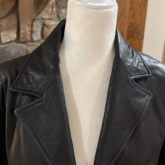 Winlit Vintage Black Leather Womens Jacket, size L - Picture 2 of 9